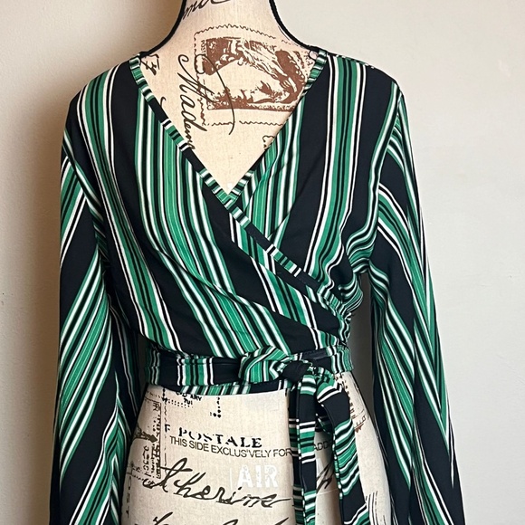 Striped Wrap Top - Picture 1 of 2